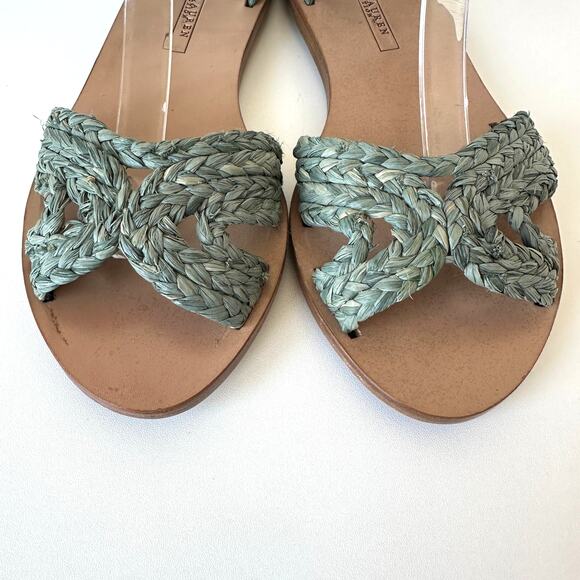 Ralph Lauren Purple Label Maralyn Raffia Ankle Strap Sandal Size 7B - Picture 2 of 9